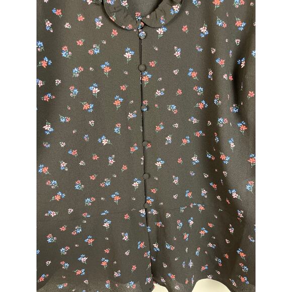 1. STATE Plus Size Ruffle Floral Print Button Front Puff Sleeves Blouse Size 1X - Picture 9 of 9